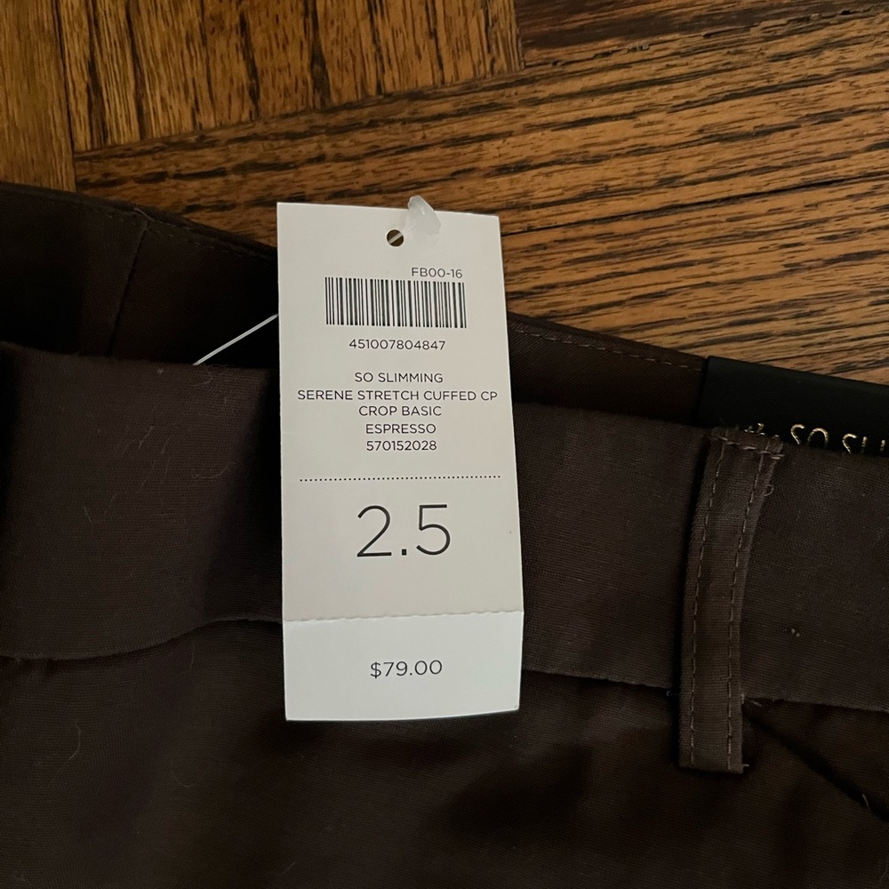 Chico’s So Slimming Brown Crop Pants 2.5 14 NWT - Picture 3 of 4
